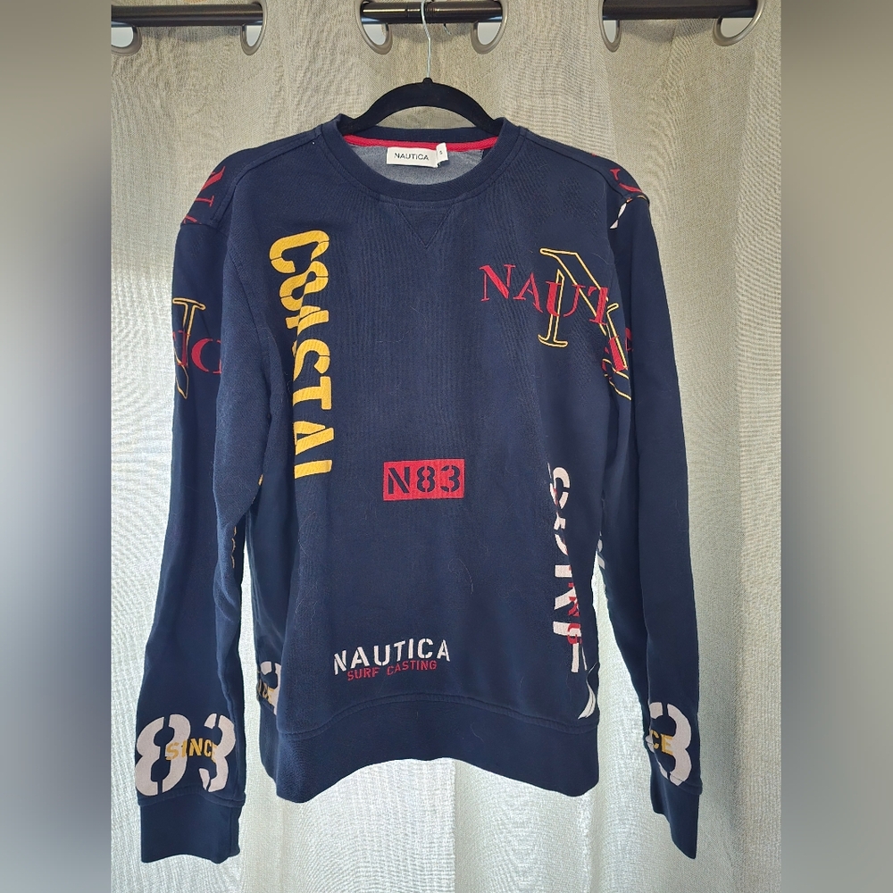 Nautica Men's Graphic Navy Crewneck Sweater